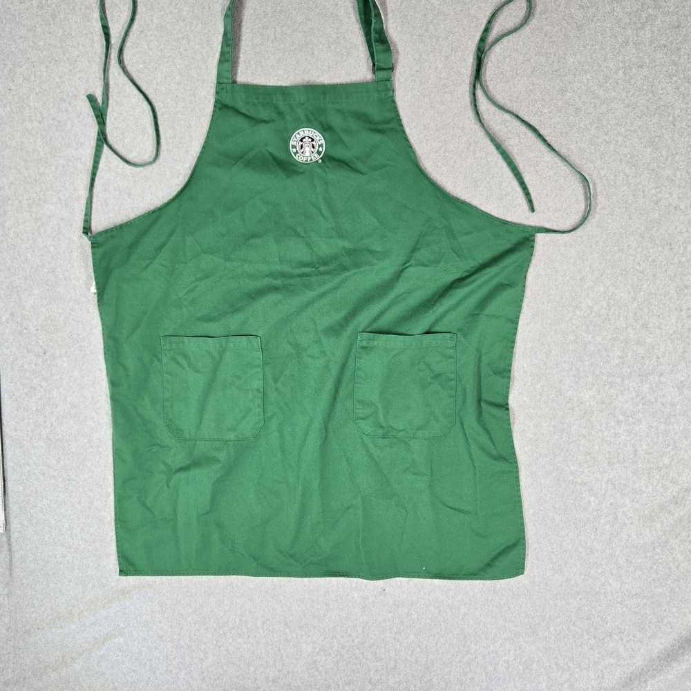 Starbucks Adult Apron OS Green Uniform Barista Bib Full Adjustable Straps